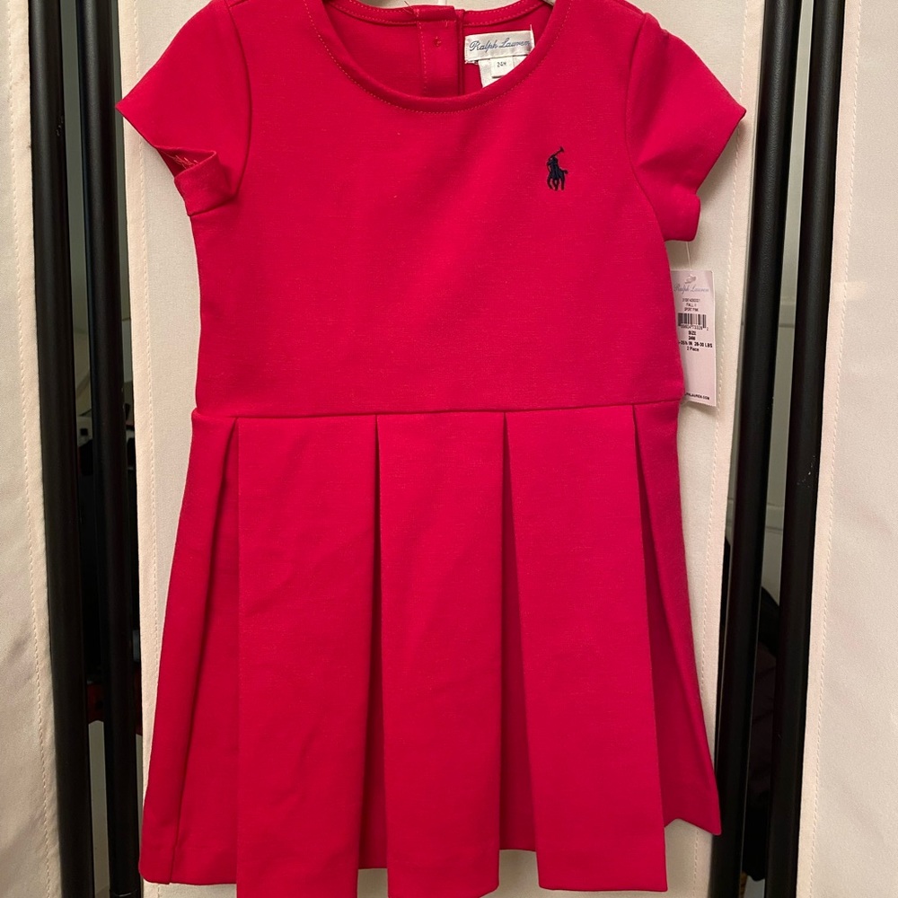 Ralph Lauren Magenta Dress and Matching Bottom (24 months)